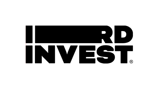 Logo de IRD Invest. Tout est écrit en lettre capitales noires trés épaisses. Sur une première ligne est écrit 