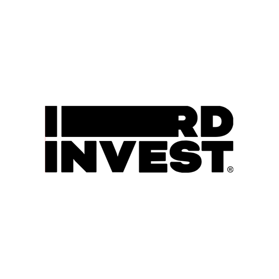 Logo de IRD Invest. Tout est écrit en lettre capitales noires trés épaisses. Sur une première ligne est écrit 