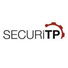 logo SecuriTP - tout est écrit en lettre capitales noires. les lettres 