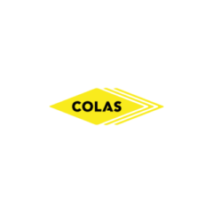 Logo COLAS. Il est écrit 