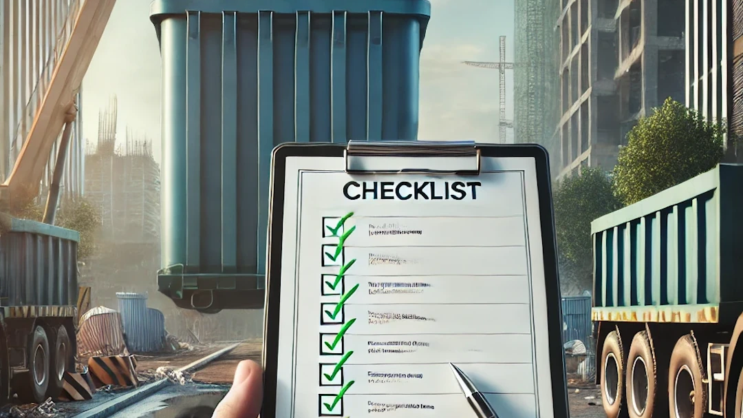 image d'une checklist pour assurer le suivi des bennes
