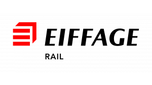 Logo de Eiffage Rail, entreprise de construction et maintenance de voirie ferroviaire.
